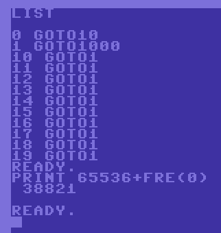 Screenshot of BASIC Code